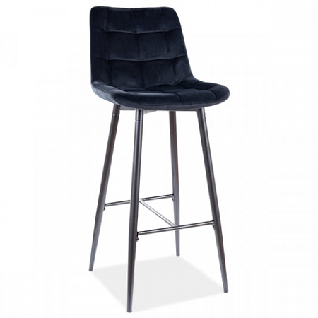 Барный стул Signal CHIC H-1 VELVET (черный) CHICH1VCC