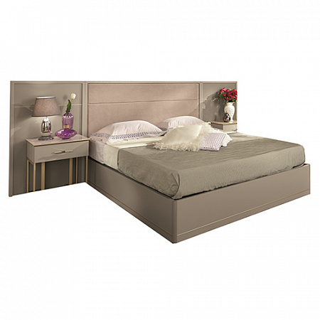Кровать Palmari P5730 спальное место 1600х2000 с мягким изголовьем серо-бежевый