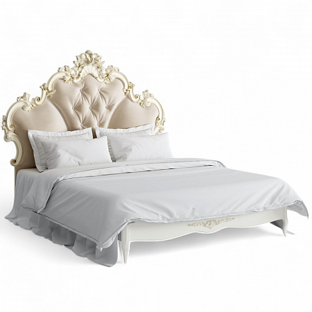 Romantic Gold Кровать с мягким изголовьем 160*200 R566D-K02-G-B01