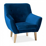 Кресло Signal NORDIC 1 Velvet Bluvel 86 (синий) NORDIC1V86