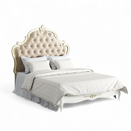 Romantic Gold Кровать с мягким изголовьем 140*200 R534-K02-G-B01