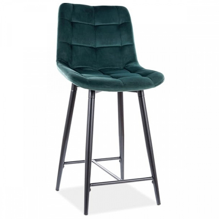 Барный стул Signal CHIC H-2 VELVET (зеленый/черный) CHICH2VCZ