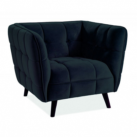 Кресло Signal CASTELLO 1 Velvet Bluvel 19 (черный) CASTELLO1V19