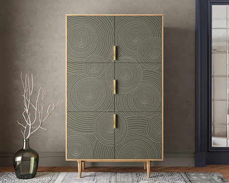 Большой комод с шестью дверками Line R20/browngrey