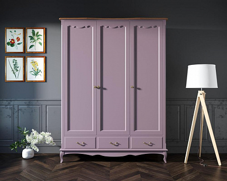 Шкаф Leontina Lavanda для одежды трехстворчатый с ящиками арт ST9327KR/3L