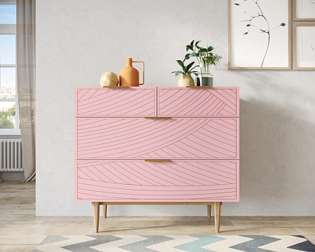Комод с четыремя ящиками Line LN14/GR1/pink