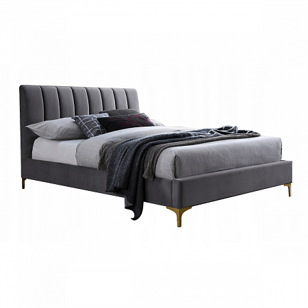 Кровать Signal MIRAGE Velvet (серый/золотой) 160/200 MIRAGEV160SZ