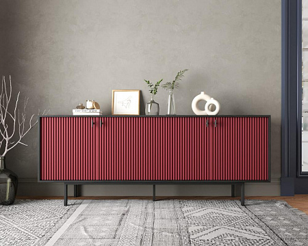 Комод с четыремя дверками Emerson арт EM01/red/L