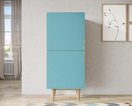 Вертикальный комод с двумя дверками Line LN05/GR1/blue