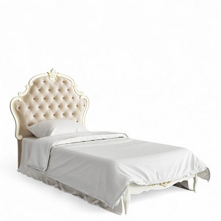 Romantic Gold Кровать с мягким изголовьем 90*190 R539-K02-G-B01