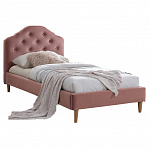Кровать Signal CHLOE VELVET BLUVEL 52 (античный розовый/дуб) 90/200 CHLOEV90RD