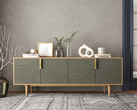 Комод под TV с четыремя дверками Line R21/browngrey
