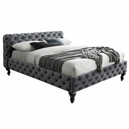 Кровать Signal HERRERA VELVET BLUVEL 14 (серый/венге) 160х200 HERRERAV160SZW