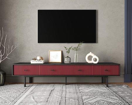 Комод с четырьмя ящиками под TV Emerson арт EM06/red/L