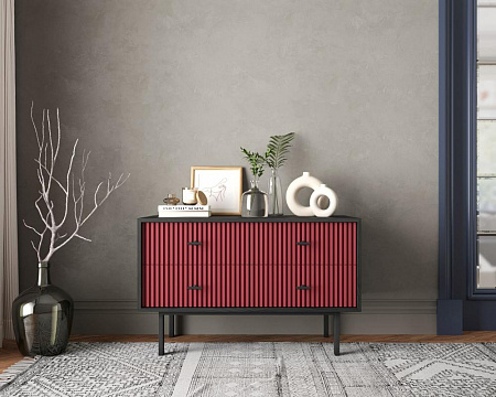 Комод с четырьмя ящиками Emerson арт EM05/red/L