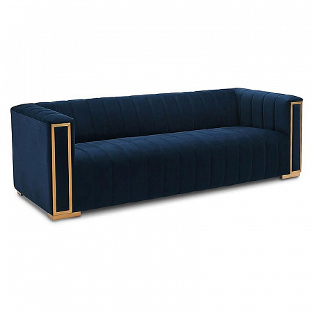 Диван Signal VOGUE 3 VELVET (темно-синий/золотой) VOGUE3VGR