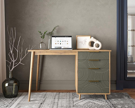 Стол рабочий Line одной тумбой R23/browngrey