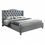 Кровать Signal ASPEN VELVET BLUVEL 14 (серый/дуб) 180/200 ASPENV180SZD