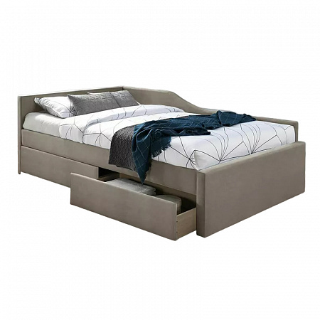 Кровать SIGNAL ELIOT Velvet tap. 228 бежевый, 120/200 ELIOTV120CBE