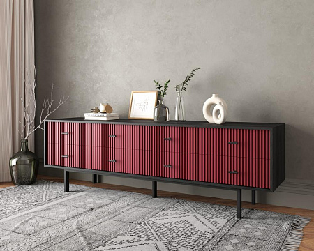 Комод с восемью ящиками Emerson арт EM03/red/L